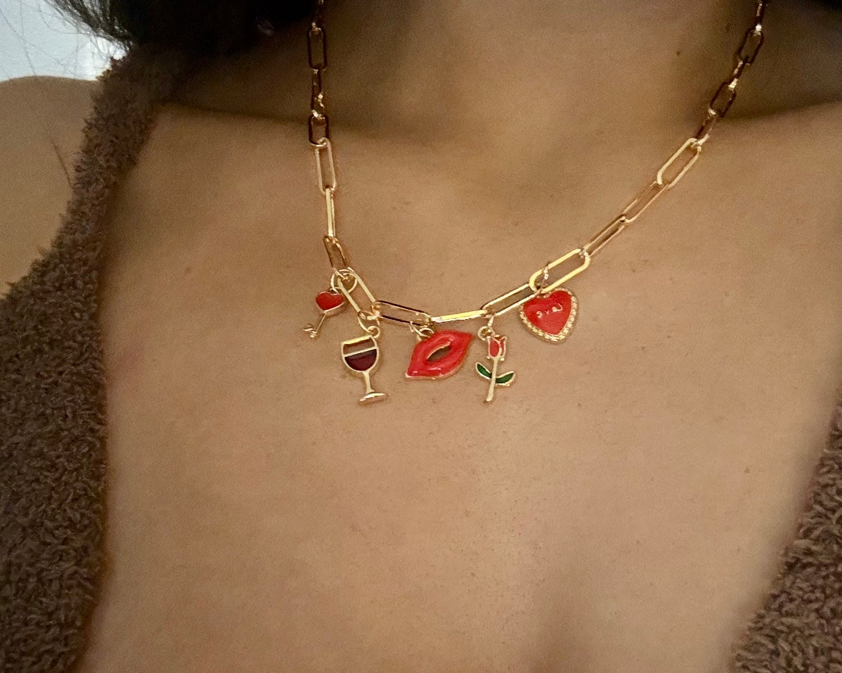 Red charm necklace