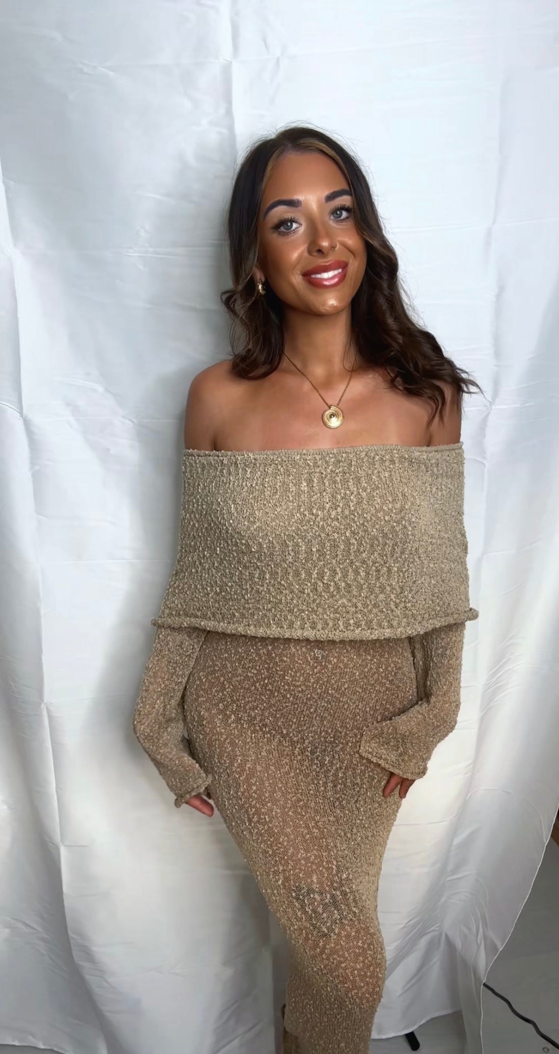 Sand knit maxi dress
