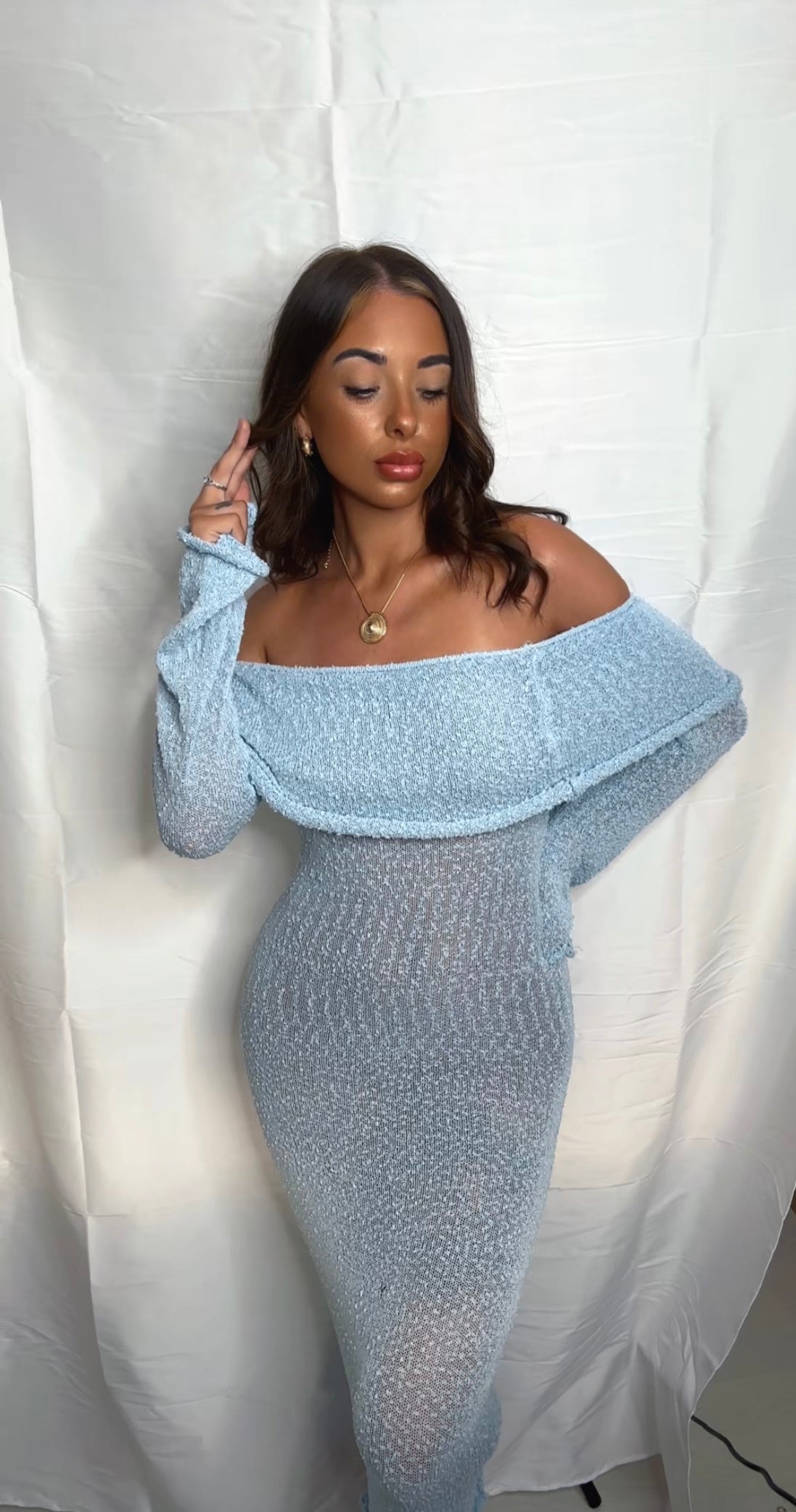 Ocean knit maxi dress