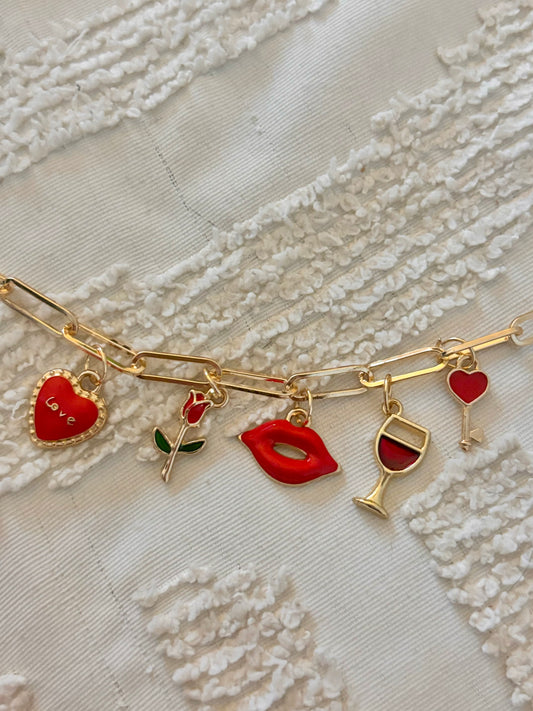 Red charm necklace